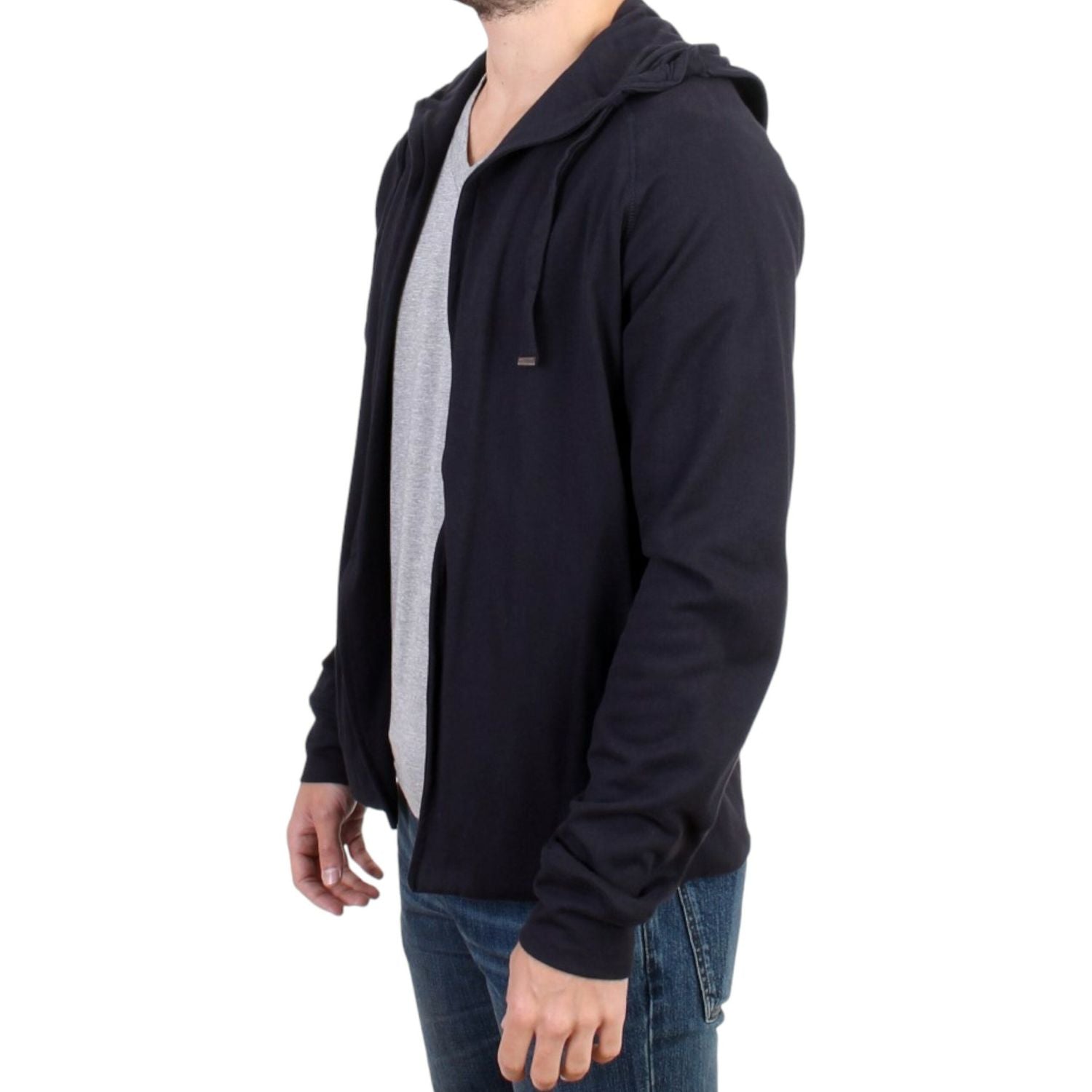 سترة زرقاء أنيقة من القطن بغطاء رأس من الزي الوطني