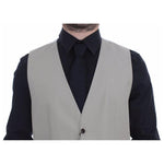 Dolce & Gabbana Beige Cotton Silk Blend Dress Vest Blazer VES10094-1