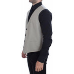 Dolce & Gabbana Beige Cotton Silk Blend Dress Vest Blazer VES10094-1