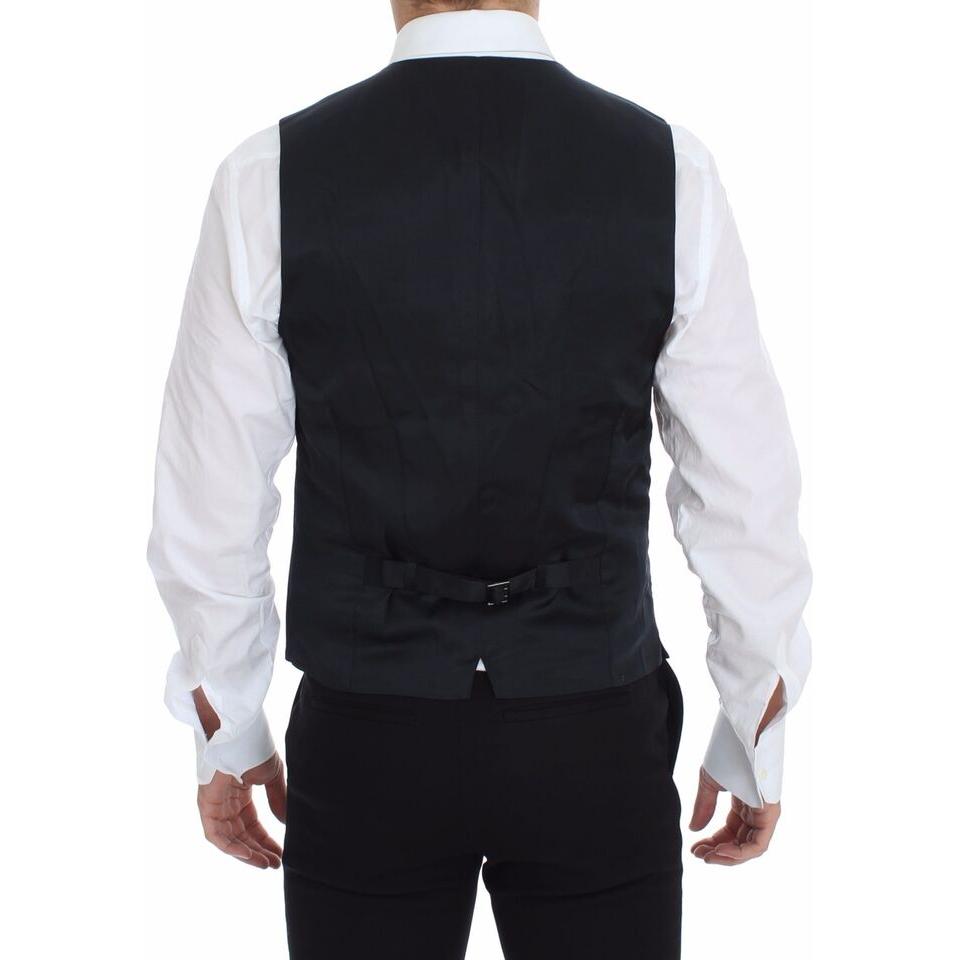 فستان دولتشي آند غابانا الأنيق المصنوع من القطن المرن باللون الأزرق