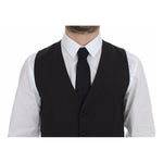 Dolce & Gabbana Elegant Gray Wool Stretch Dress Vest Dolce & Gabbana Black