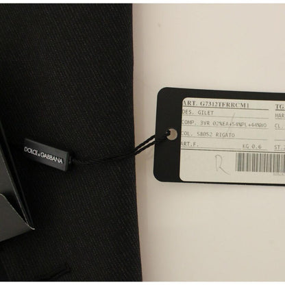 Dolce & Gabbana Gray Wool Stretch Dress Vest Jacket Blazer