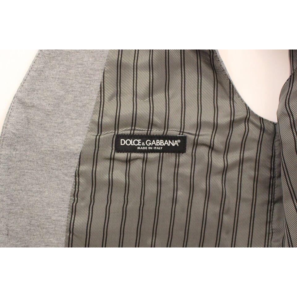 Dolce & Gabbana Gray Cotton Stretch Dress Vest Blazer VES10078-1