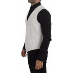 Dolce & Gabbana White Cotton Silk Blend Dress Vest Blazer VES10100-1