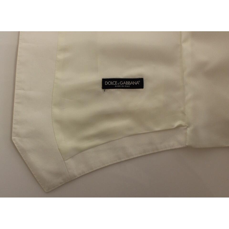 Dolce & Gabbana White Cotton Silk Blend Dress Vest Blazer VES10100-1