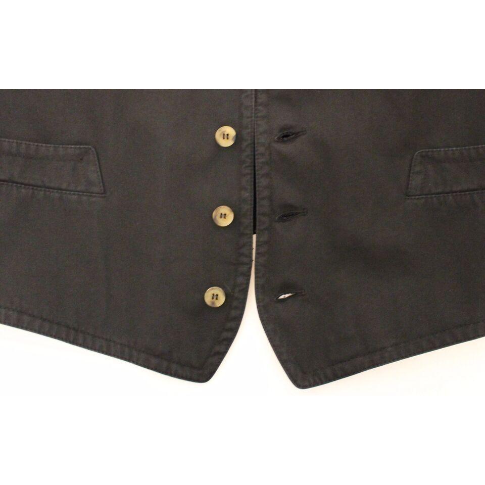 Dolce & Gabbana Black Cotton Viscose Dress Vest Blazer