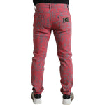 Dolce & Gabbana Red Tie Dye Skinny Denim Jeans Dolce & Gabbana Sienna