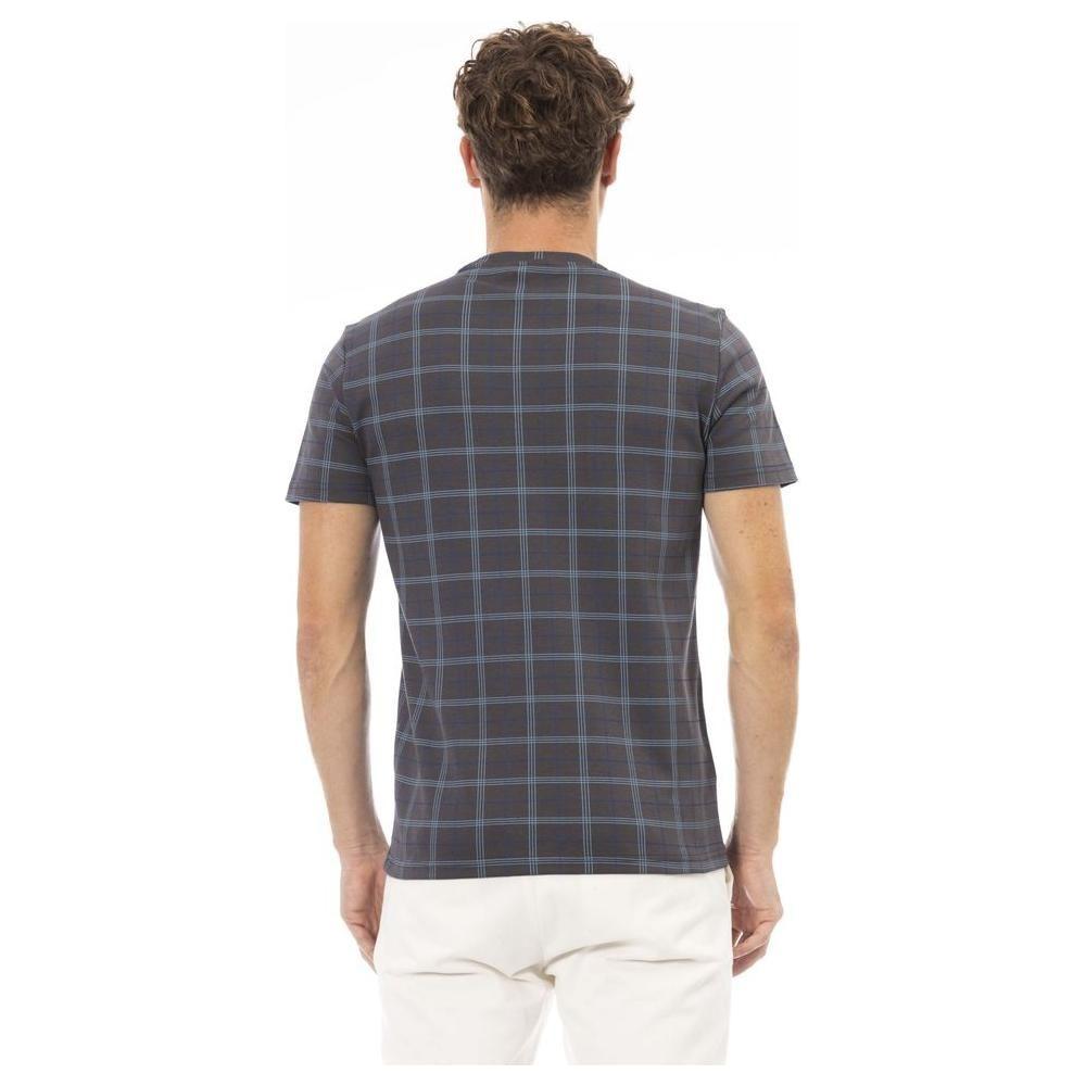 تي شيرت رجالي من Baldinini Trend باللون الرمادي من القطن