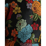 Dolce & Gabbana Black Floral Embroidery Knee Length Dress