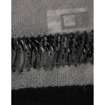 Costume National Gray embellished asymmetric sweater