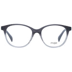 Maje Black Women Glasses Frame in full-rim round style with black plastic frames and demo lenses, model size 51-16-140.