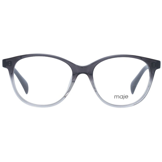 Maje Black Women Glasses Frame in full-rim round style with black plastic frames and demo lenses, model size 51-16-140.