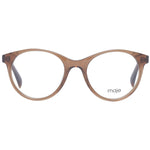 Maje Brown Women Glasses Frame with round full-rim brown plastic frame and demo lenses.