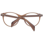 Maje Brown Women Glasses Frame in plastic, full-rim round style with demo lenses, 49-19-140 size, brown color with branded case included.
