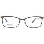 Hugo Boss Brown Women Glasses Frame, full-rim, metal, rectangular design with demo lenses, elegant eyewear for women.