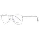 Maje Silver Women Glasses Frame, full-rim oval style, silver metal with demo lenses, size 50-17-135, includes branded case.