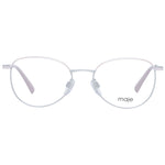 Maje Silver Women Glasses Frame, oval full-rim design with metal frame and demo lenses, includes branded case. Size 50-17-135.