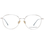 Scotch & Soda Gold Women Glasses Frame, full-rim round style, metal gold frame, plastic demo lenses, size 52-16-135, eyewear for women.