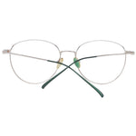 Scotch & Soda Gold Women Glasses Frame in metal, full-rim, round style with demo lenses included, no spring hinge, size 52-16-135.