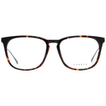 Sandro Brown Men Glasses Frame, full-rim trapezium acetate design with demo plastic lenses, size 55-17-145, without spring hinge.