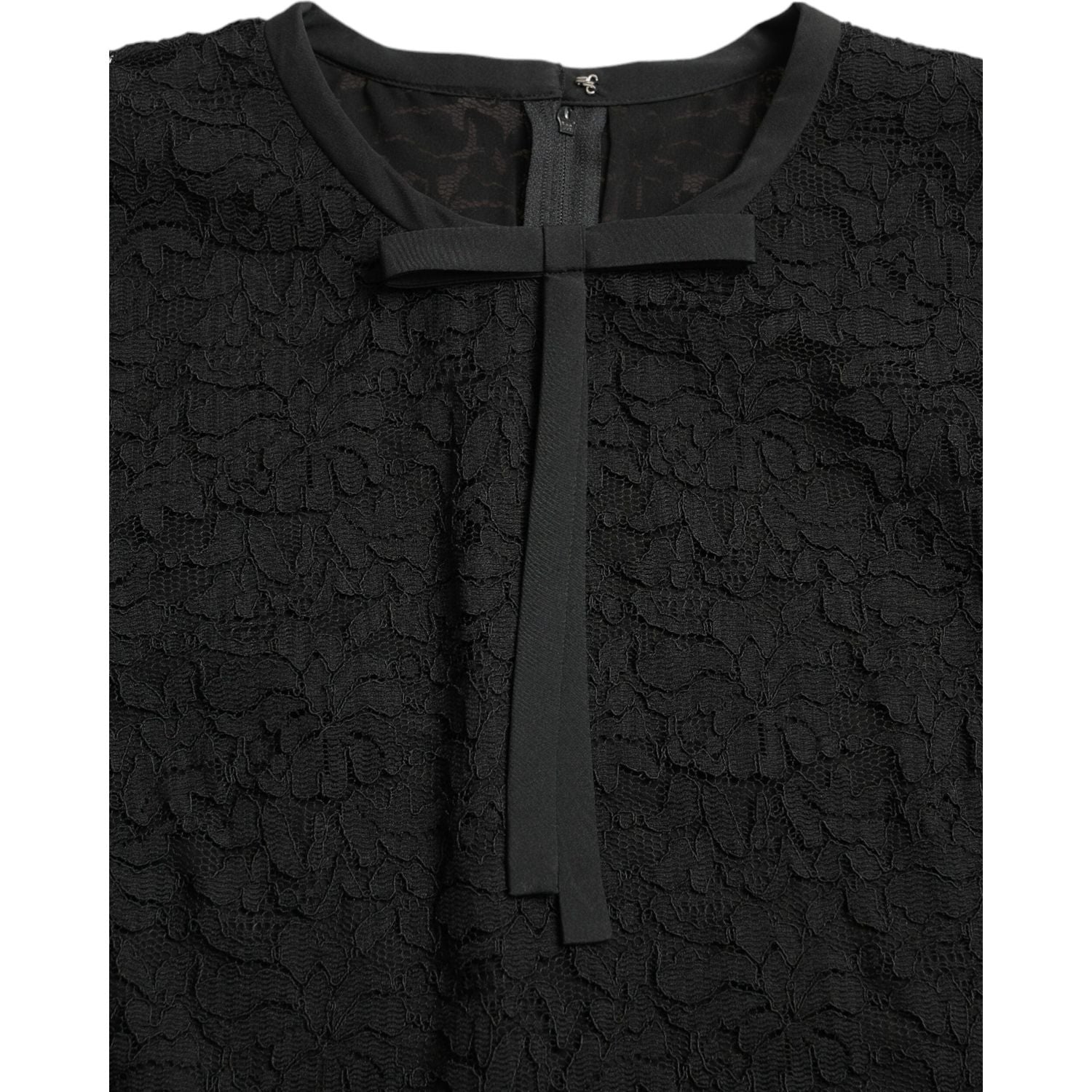 Dolce & Gabbana Black STAFF Blouse Floral Lace Nylon Top