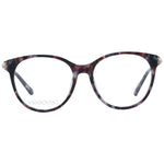 Swarovski Brown Women Glasses Frame in acetate with round style, demo plastic lenses, and a branded case. Size 53-16-135.