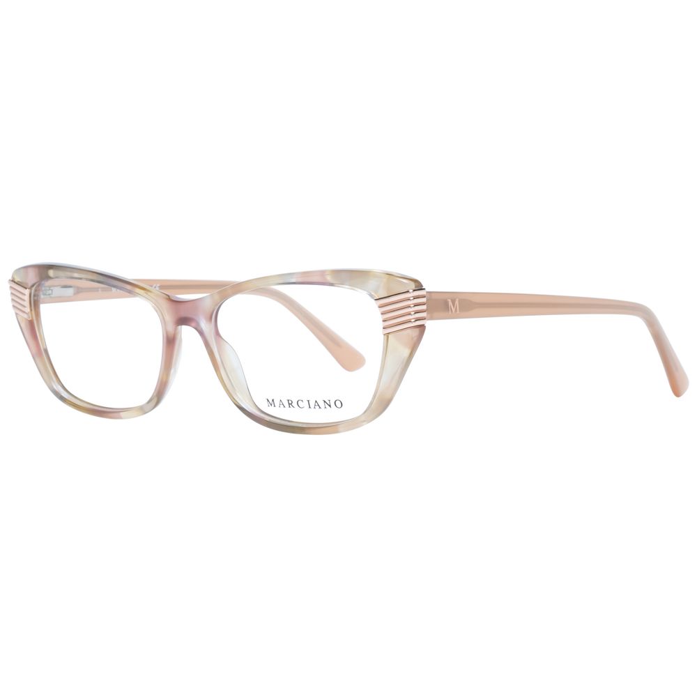 Marciano by Guess Beige Women Glasses Frame, plastic full-rim cat eye with spring hinge and branded case, lens width 53mm, temples 145mm.