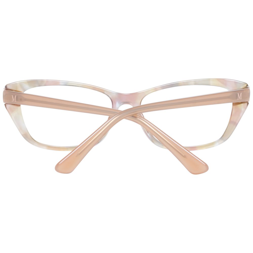 Marciano by Guess Beige Women Glasses Frame, cat eye style with full-rim plastic frame, demo lenses, and spring hinge.