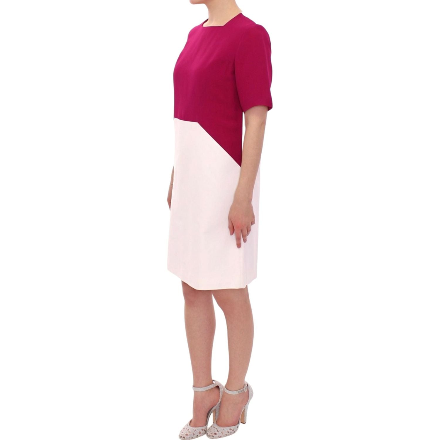 فستان روبوتي أنيق باللونين الأبيض والوردي من CO|TE