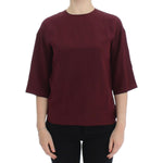 Dolce & Gabbana Red 3/4 sleeve silk blouse SIG13327-1