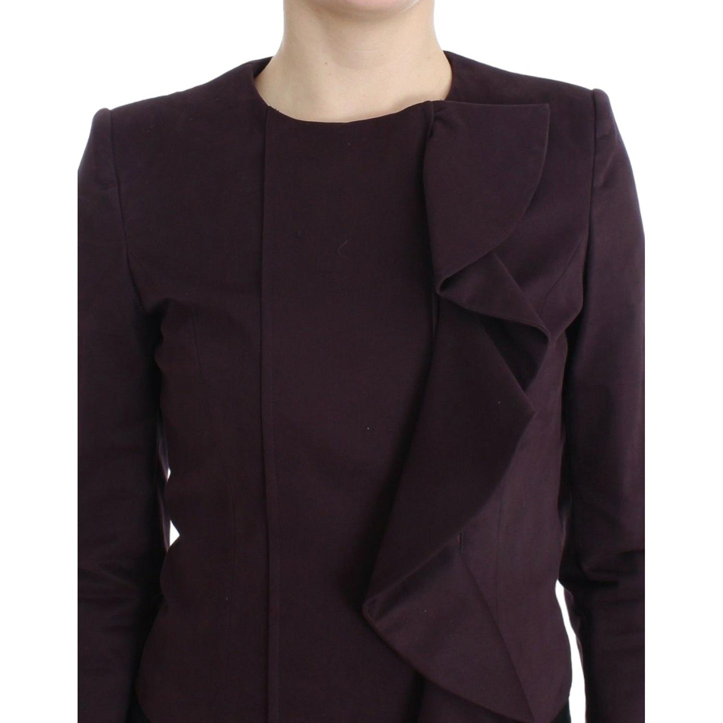 GF Ferre Purple Ruched Jacket Coat Blazer Short SIG11597-1