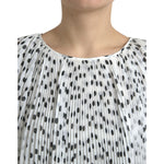 Dolce & Gabbana White Polka Dot A-line Pleated Maxi Dress