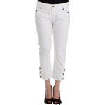 Ermanno Scervino White Cropped Jeans Denim Pants Branded Capri SIG12447-1