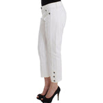 Ermanno Scervino White Cropped Jeans Denim Pants Branded Capri SIG12447-1