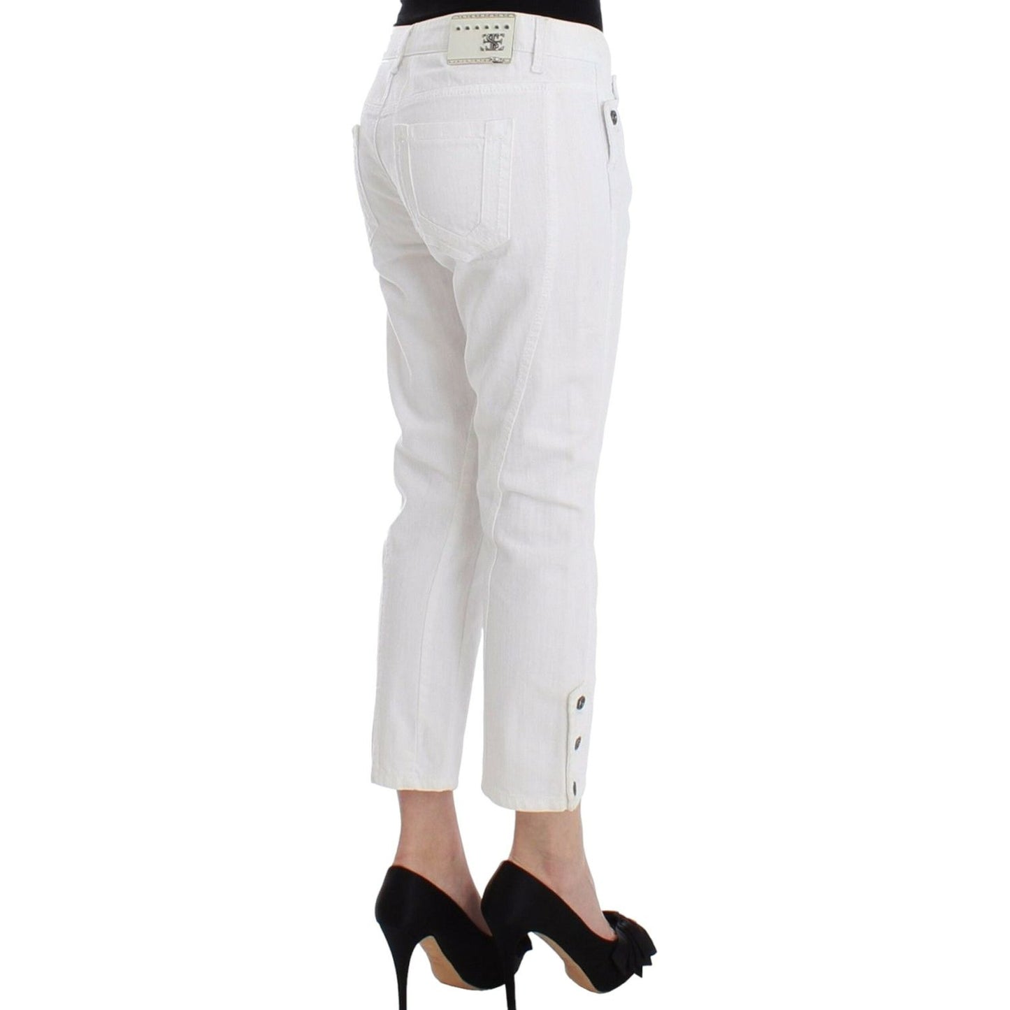 Ermanno Scervino White Cropped Jeans Denim Pants Branded Capri SIG12447-1