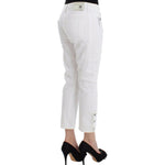 Ermanno Scervino White Cropped Jeans Denim Pants Branded Capri SIG12447-1