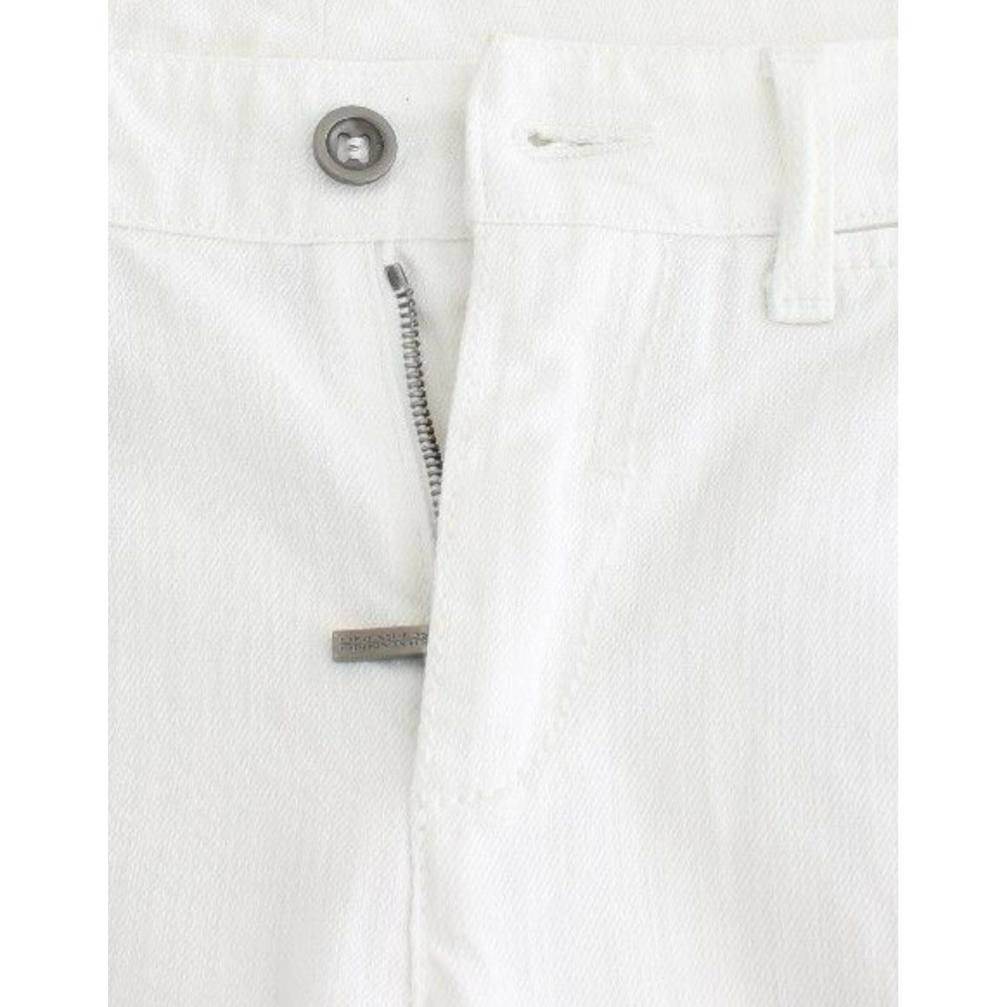 Ermanno Scervino White Cropped Jeans Denim Pants Branded Capri SIG12447-1