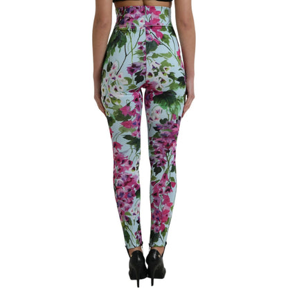 Dolce & Gabbana Multicolor Floral High Waist Leggings Pants