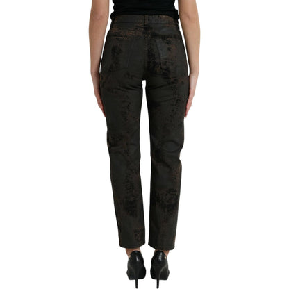 Dolce & Gabbana Brown BOYFRIEND Mid Waist Cotton Denim Jeans
