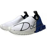 Dolce & Gabbana White Blue Sorrento Low Top Men Casual Sneakers Shoes MV5306-39.5