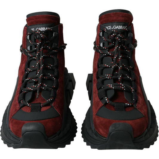 Dolce & Gabbana Burgundy Super King High Top Men Sneakers Shoes MV5424-39