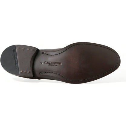Dolce & Gabbana Brown Exotic Leather Lace Up Oxford Dress Shoes