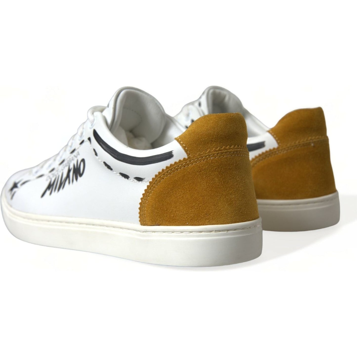 Dolce & Gabbana White Leather LOVE Milano Men Sneakers Shoes