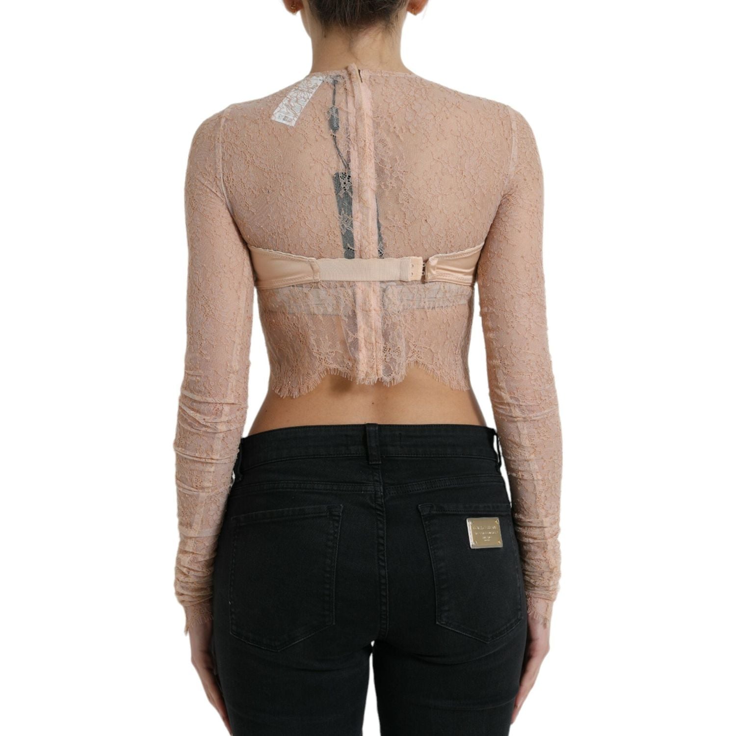 توب قصير أنيق من الدانتيل من دولتشي آند غابانا