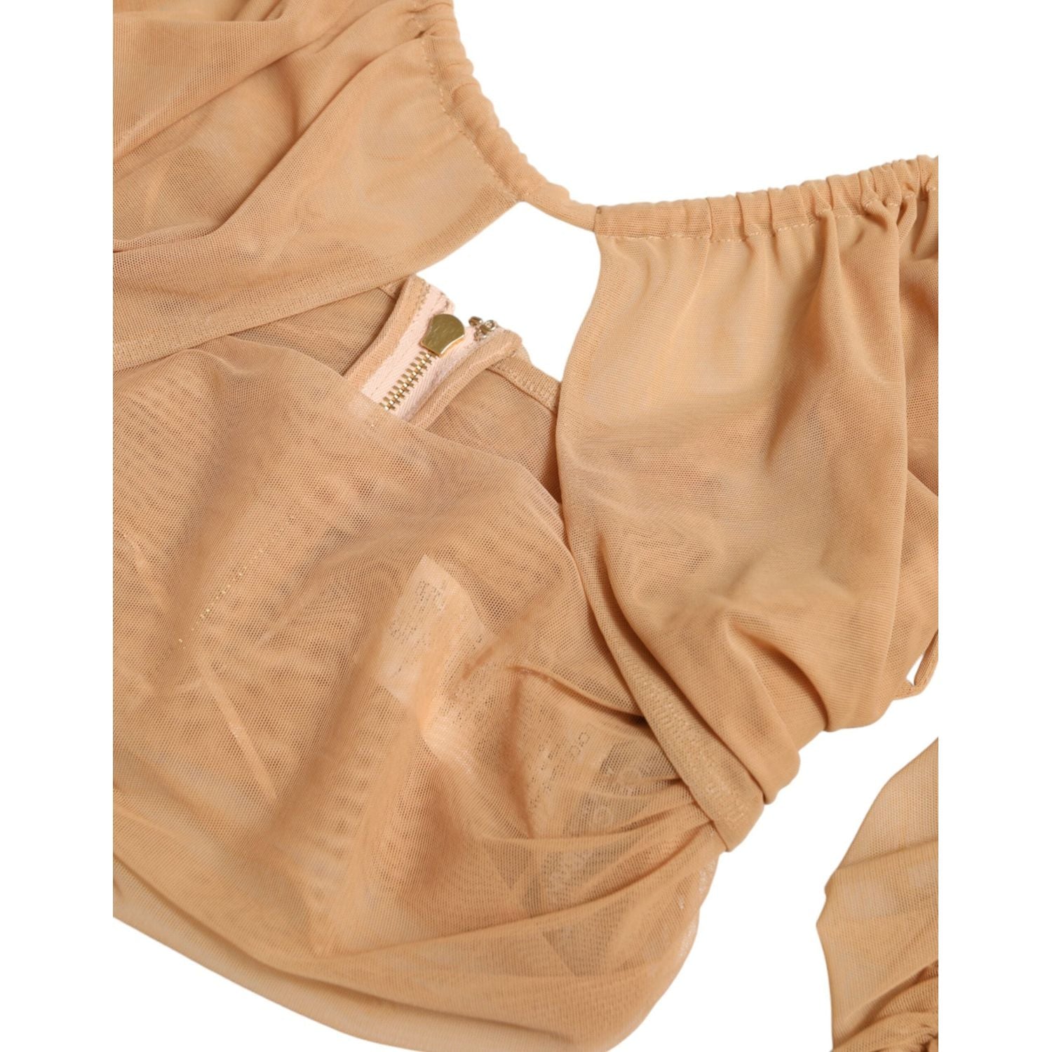 بلوزة دولتشي آند غابانا الأنيقة ذات الأكمام الطويلة باللون البني