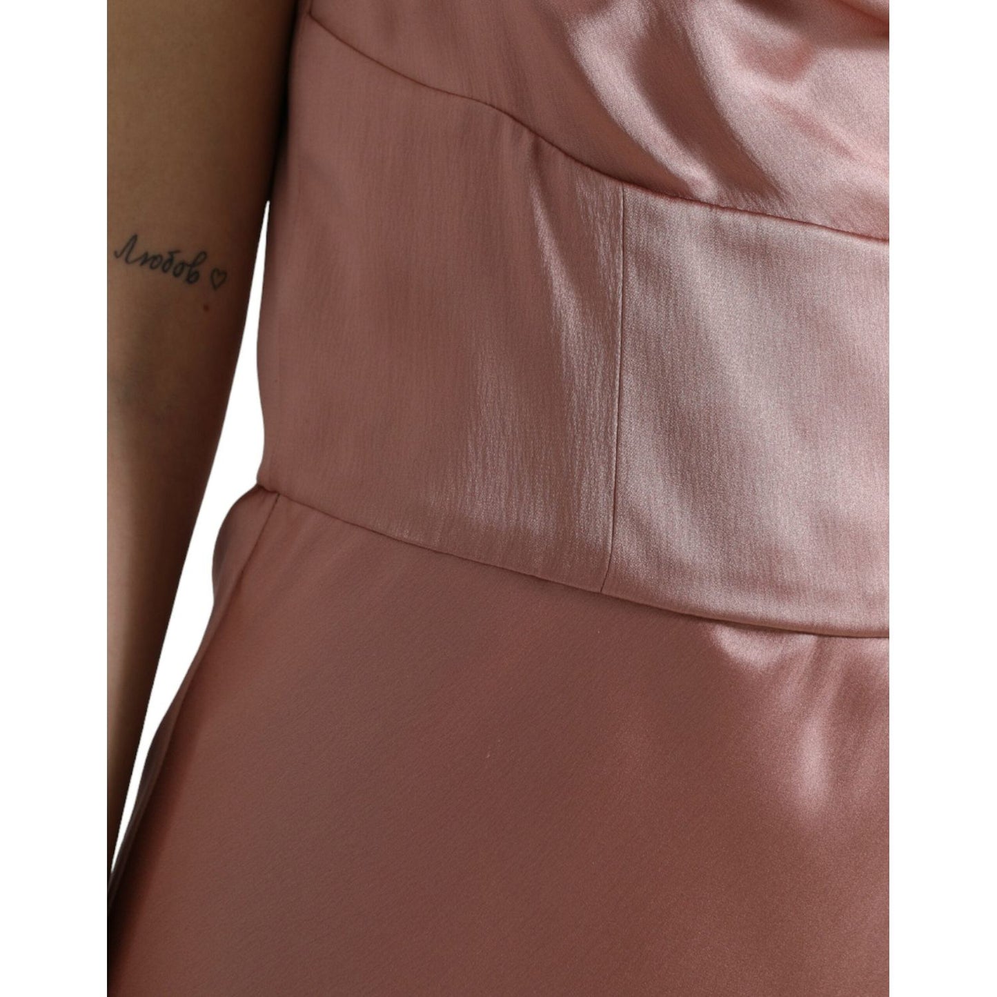 Dolce & Gabbana Pink Silk Spaghetti Straps Long Gown Dress