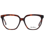 Max Mara Brown Women Glasses Frame, full-rim square design, plastic material, 53mm lens width, with branded case included.