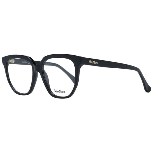 Max Mara Black Women Glasses Frame in full-rim plastic square style with demo lenses, size 53-16-140, includes branded case.