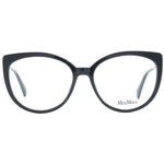 Max Mara Black Women Glasses Frame, full-rim plastic cat eye style, featuring 54-16-140 size, demo lenses, includes branded case.