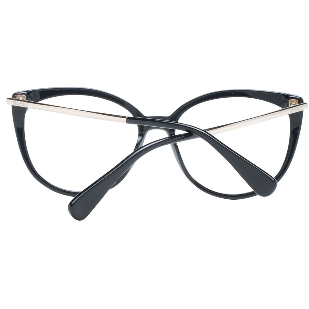 Max Mara Black Women Glasses Frame, cat eye style, full-rim plastic with demo lenses and branded case, size 54-16-140.